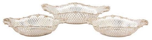 Three American Silver Reticulated Fruit Baskets, Howard Sterling Co., New York, NY,