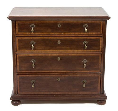 A William & Mary Style Inlaid Mahogany Chest of Drawers