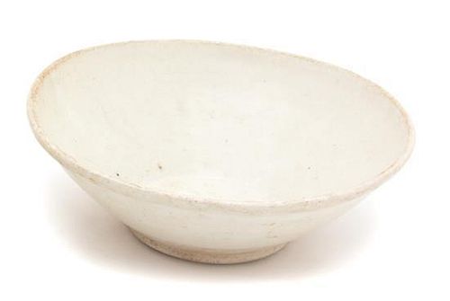 A Chinese Export White Porcelain Bowl Diameter 8 1/2 inches.