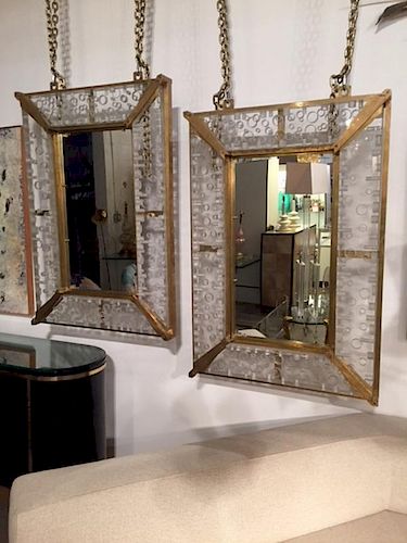 Monumental Pair of Venini Mirrors