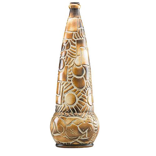 MOUGIN Tall glazed stoneware vase