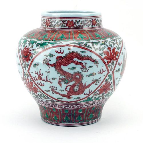 Chinese Doucai Style Porcelain Vase.