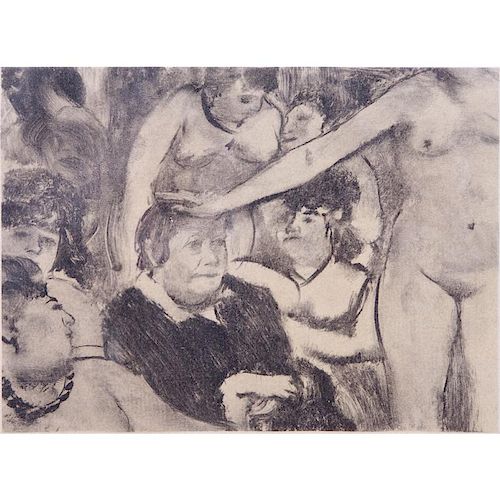 Edgar Degas (FRENCH, 1834-1917) Print from the monotype "La fête de la patronne (petit)" on Marais paper (watermark) with es