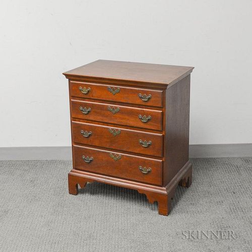 Diminutive Eldred Wheeler Queen Anne-style Cherry Chest of Drawers, ht. 28 1/4, wd. 23 3/4, dp. 16 in.