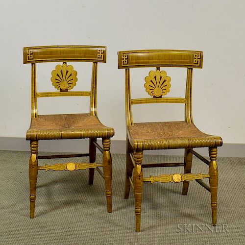 Pair of Grained and Paint-decorated Fancy Chairs, possibly Philadelphia or Baltimore, early 19th century, ht. 33 1/4 in.