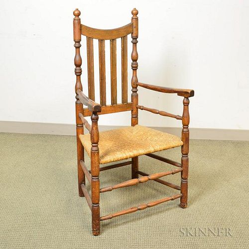 Country Maple Bannister-back Armchair, New England, 18th century, ht. 44, seat ht. 17 in.
