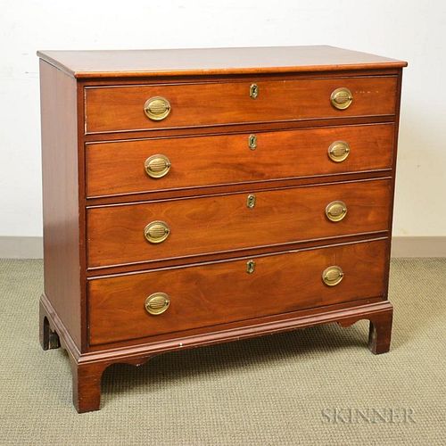 Chippendale Mahogany Chest of Drawers, late 18th century, ht. 39, wd. 41 3/4, dp. 19 1/4 in.