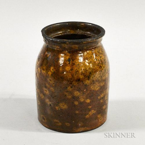 Small Redware Jar, 19th century, (imperfections), ht. 7, dia. 5 1/4 in.