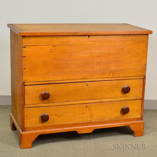 Pine Two-drawer Blanket Chest, ht. 35, wd. 41, dp. 19 3/4 in.