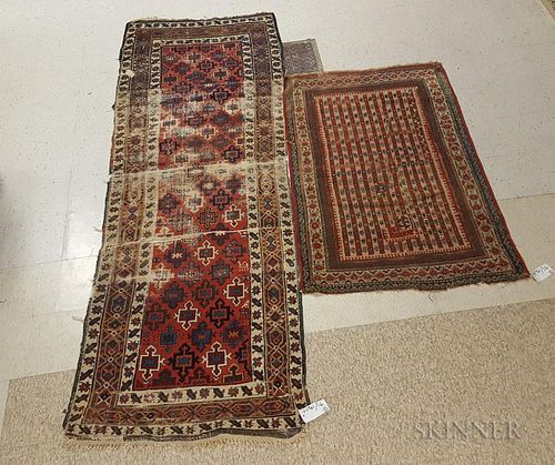 Two Shahsavan Rugs, (losses), 9 ft. 10 in. x 3 ft. 3 in. and 5 ft. 5 in. x 3 ft. 5 in.