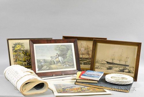 Group of Currier & Ives Books, Reproduction Prints, and Calendars.