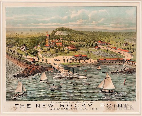 Framed Forbes Lithograph The New Rocky Point, ht. 32, wd. 37 1/4 in.