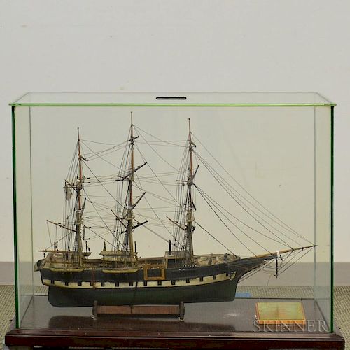 Cased Ship Model of the Charles W. Morgan, ht. 27 3/4, wd. 36, dp. 12 1/2 in.