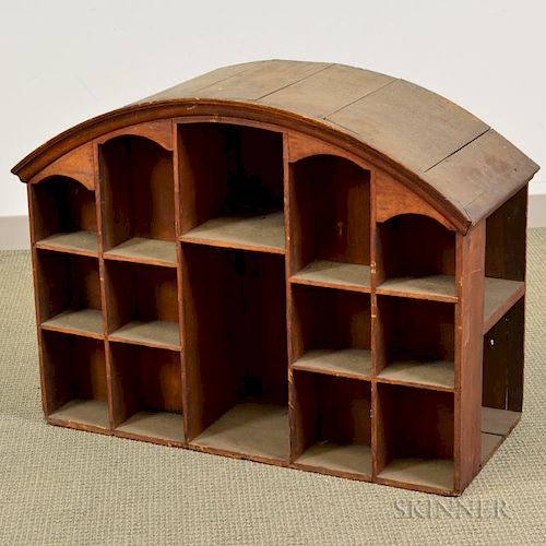 Cherry Arched Wall Shelf, ht. 28 1/2, wd. 37 1/2, dp. 16 1/2 in.