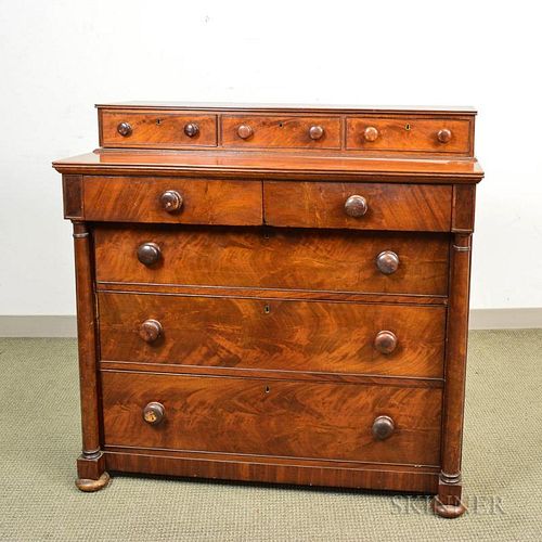 Seymour School Federal Mahogany Chest of Drawers, Boston, 19th century, (imperfections), ht. 42, wd. 43 1/2, dp. 22 1/4 in.