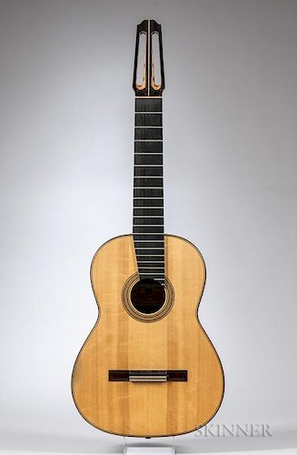 8-String Classical Guitar, Simon Ambridge, 2002, labeled SIMON AMBRIDGE/Foxhole, Dartington, Devon TQ9 6EB, England, the labe