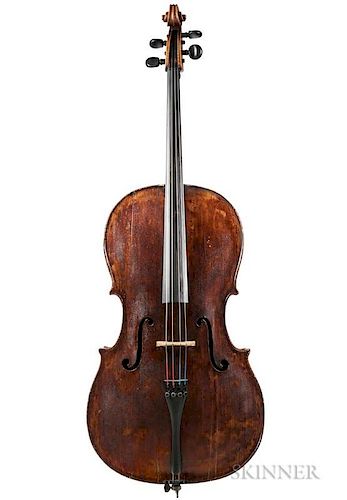 German Violoncello, Early 19th Century, unlabeled, length of back 741 mm.