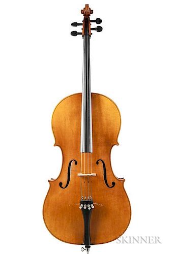German Violoncello, labeled Wenzl Fuchs/Violinmaker in Eltersdorf/Made in Germany - Especially for/NIELSEN VIOLIN SHOP/1504 D