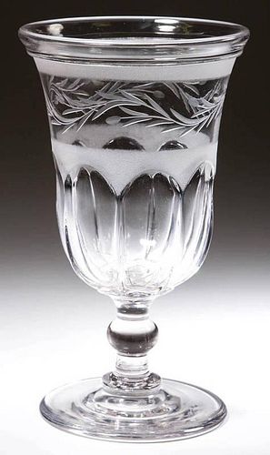 PATTERN-MOLDED AND ENGRAVED VASE OR CELERY GLASS