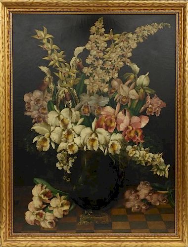 LARGE Charles Storer Floral Still Life Painting