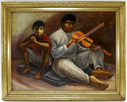 Manuel Herrera Cartalla Muralist Fiddler Painting