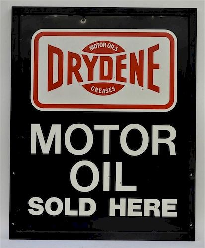 Drydene Motor Oil Double Sided Tin Lithograph Sign