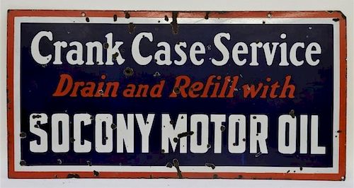 Socony Motor Oil Crank Case Service DSP Sign