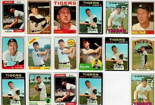 17 Vintage Topps Baseball Al Kaline Trading Cards