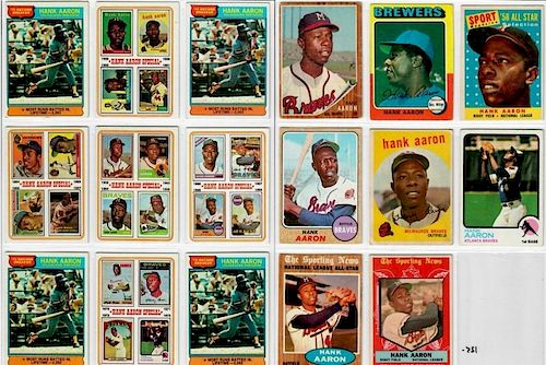 17 Vintage Topps Baseball Hank Aaron Trading Cards