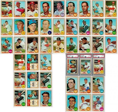 45PC 1968 Topps Baseball Trading Cards PSA Graded