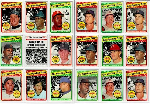 18 1969 Topps Baseball Sporting News Trading Cards