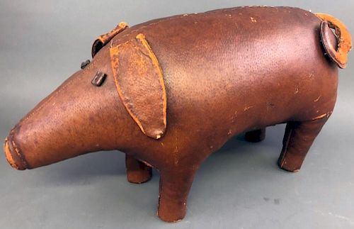 Stitched Leather Pig Foot Rest