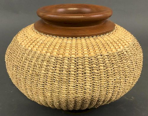 Barbara Dengler Seagrass, Reed, & Wood Basket
