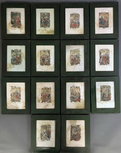 Fourteen Printed "Stations of the Cross"