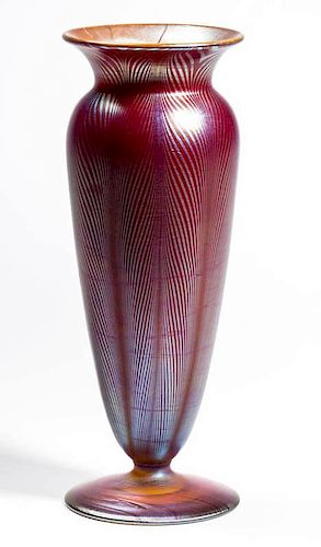 EXPERIMENTAL DURAND PEACOCK FEATHER VASE