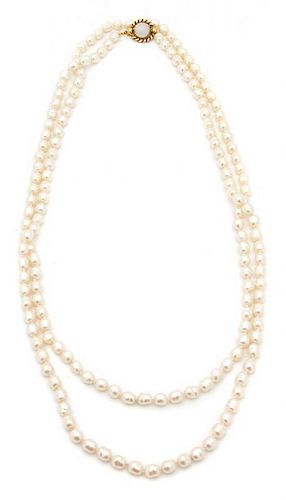 A Chanel Faux Pearl Sautoir Necklace, 64".