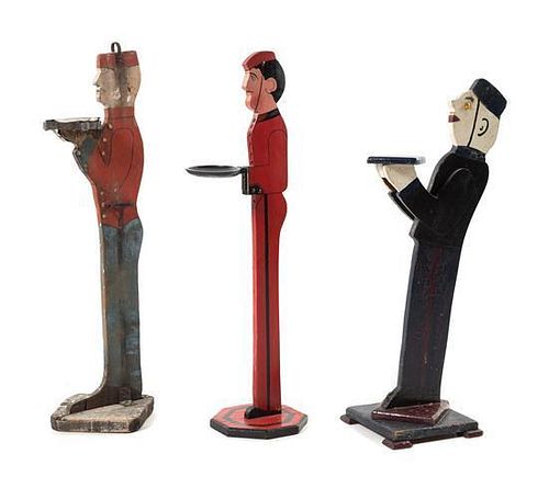 Three Standing "Bellhop" Tip Trays Height of tallest 34 inches.