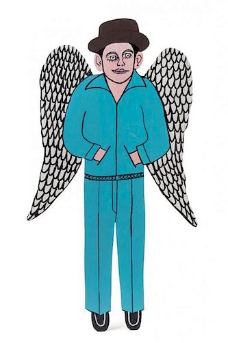 Howard Finster, (American, 1916-2001), Howard Finster as an Angel, #12,820, Dec 17, 1989