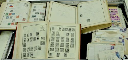 Nine albums of stamps to include International 1901-1920, International 1920-1926, International 19th century, and spiral boo