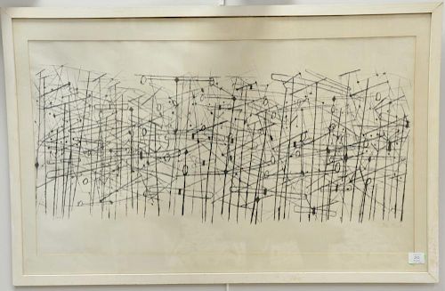 Ben Shahn (1898-1969) lithograph abstract signed lower right: Ben Shahn and numbered lower left: 34-100, 20 3/4" x 37"