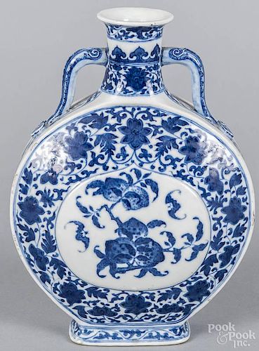 Chinese blue and white porcelain moon vase, probably Republic period, 9 3/4'' h.