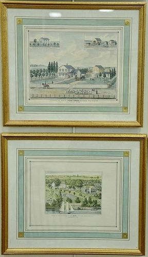 Group of nine Thompson and West California Homestead colored lithographs
