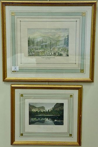 Group of seven California prints and colored lithographs including four Kuchel and Dresel Califorina Views, "Camp at Donner L