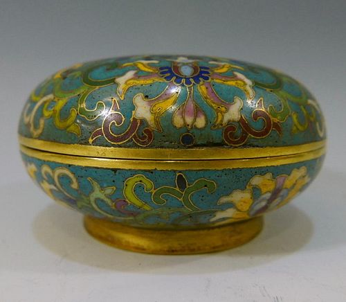 CHINESE ANTIQUE CLOISONNE BOX - QIANLONG MARK AND PERIOD