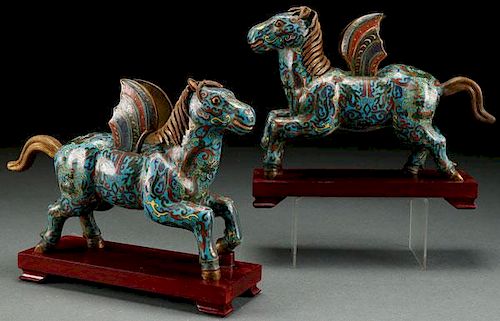 A PAIR OF CHINESE MING STYLE ENAMELED CLOISONNÉ