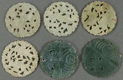 A GROUP OF SIX CHINESE JADE ORNAMENTS