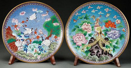 A LARGE PAIR OF CHINESE ENAMELED GILT BRONZE