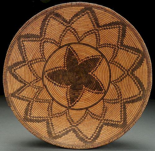 LARGE AND IMPRESSIVE APACHE COILED BASKETRY BOWL
