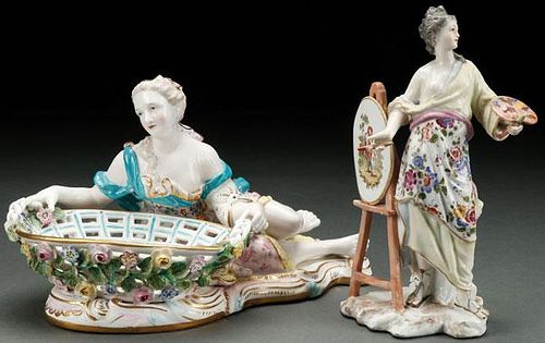 19TH CENTURY DRESDEN AND FRENCH PORCELAIN