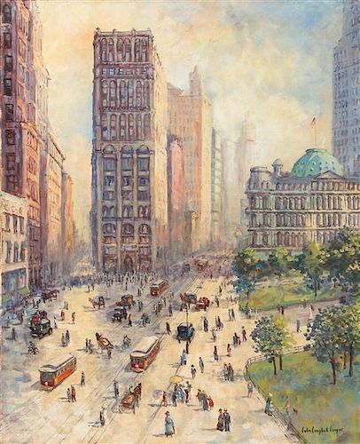 Colin Campbell Cooper, (American, 1856-1937), City Hall Park